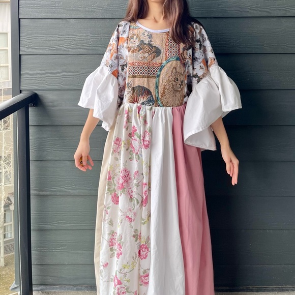 Cats “Moonlit Meow” Handmade Quilted Jasmine Dress | SKU 11165 - Picture 11 of 16